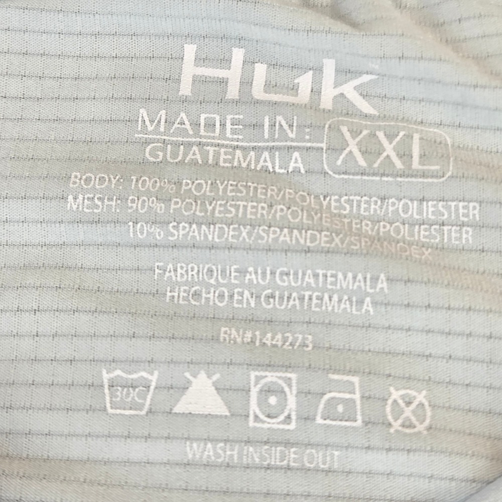 Huk Performance Fishing Hoodie Mens XXL Light Blue Long Sleeve Sun Shirt - Picture 3 of 5
